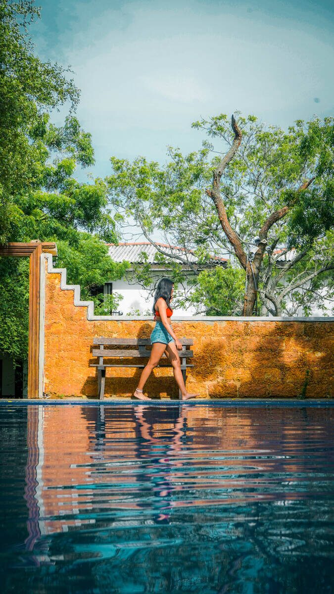 The Arana pool kabok wall entrance